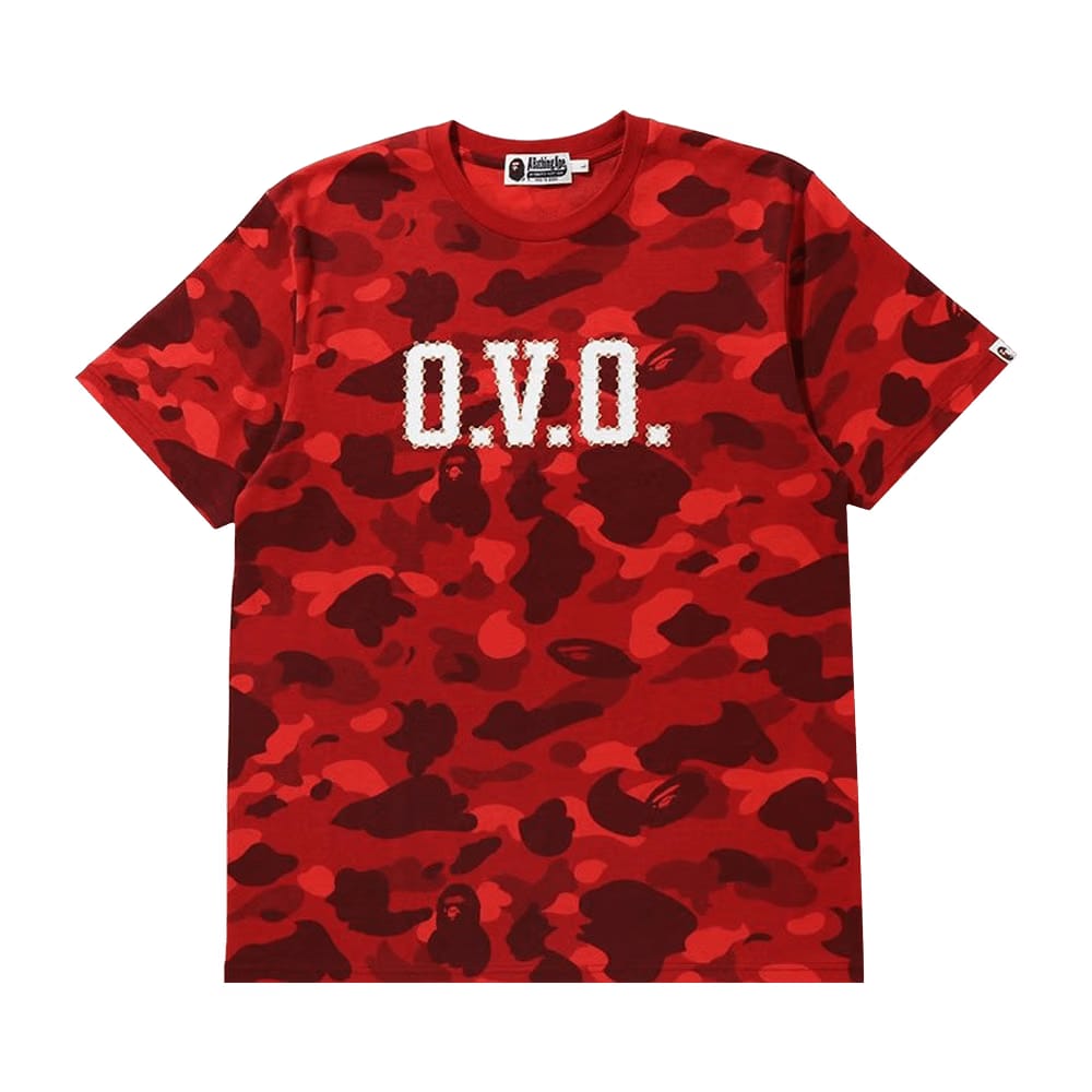 BAPE x OVO Color Camo T-Shirt Red