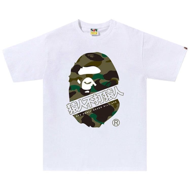 BAPE 1st Camo Bape Kanji T-Shirt White/Green