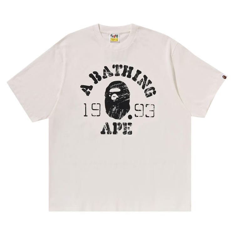 BAPE Screen Print College Relaxed Fit T-Shirt Ivory