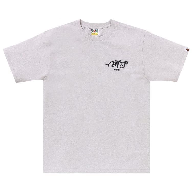 BAPE Embroidery Style Souvenir Logo T-Shirt Grey