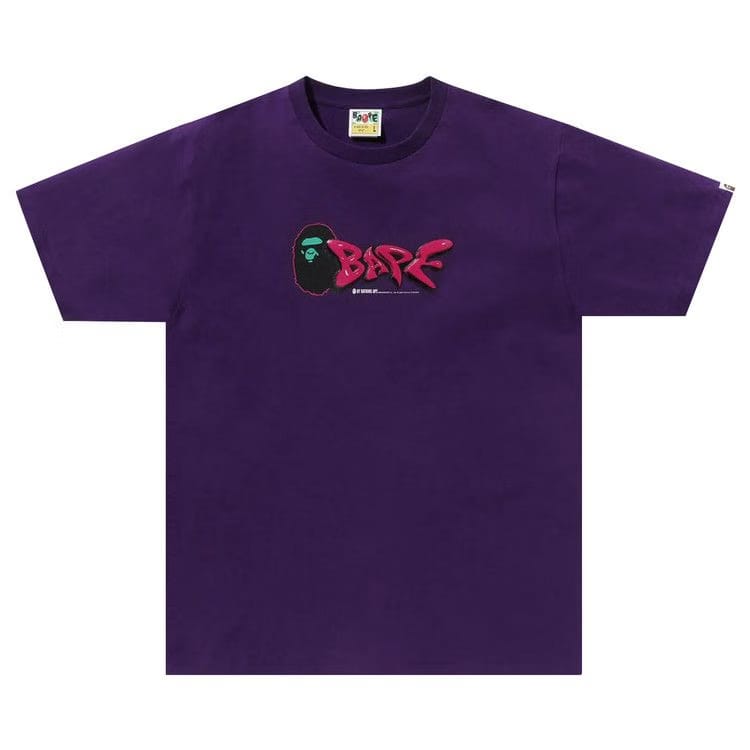BAPE 3D Art Bape Logo T-Shirt Purple