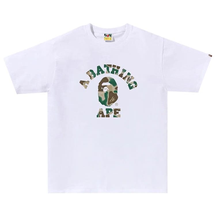 BAPE Liquid Camo College T-Shirt White/Olive Drab