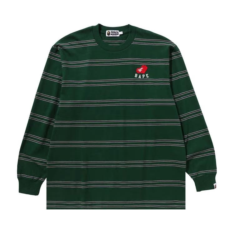 BAPE Ape Heart Hoop Long-Sleeve T-Shirt Green