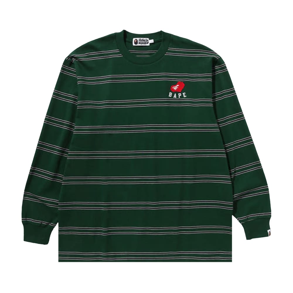 BAPE Ape Heart Hoop Long-Sleeve T-Shirt Green