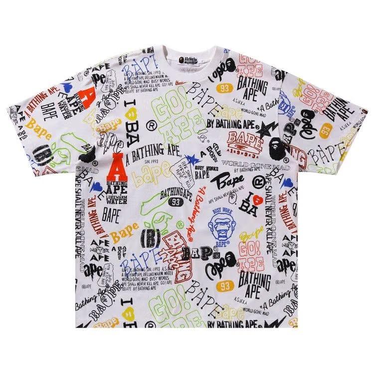 BAPE Hand Draw Pattern Relaxed Fit T-Shirt White