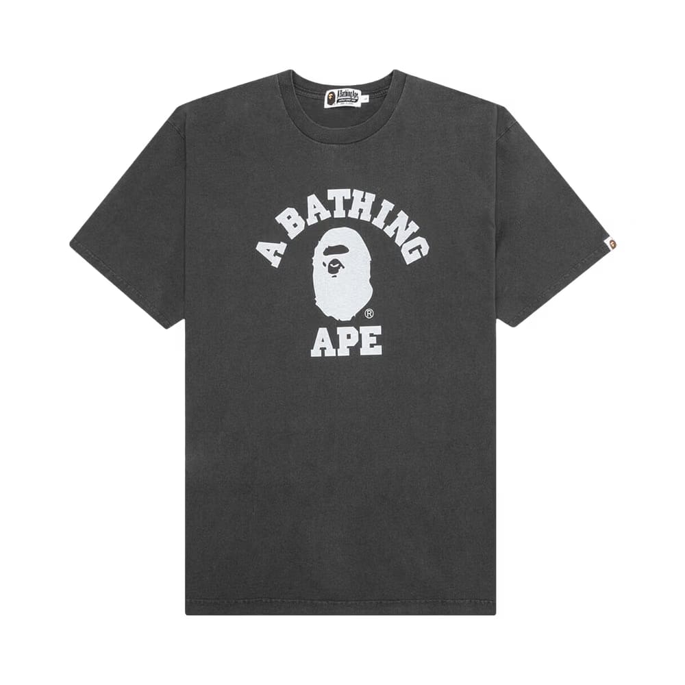 BAPE Pigment Dyed College Relaxed Fit T-Shirt Black