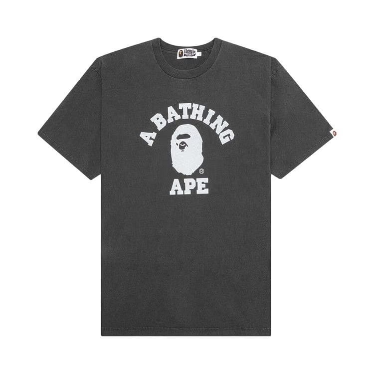 BAPE Pigment Dyed College Relaxed Fit T-Shirt Black