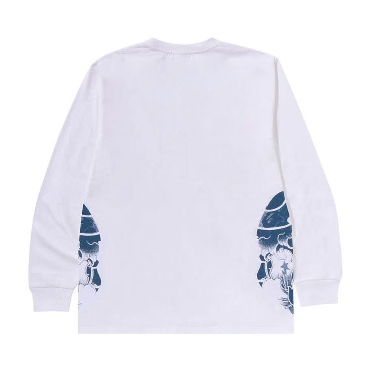 BAPE Japanese Tattoo Side Big Ape Head Long-Sleeve T-Shirt White