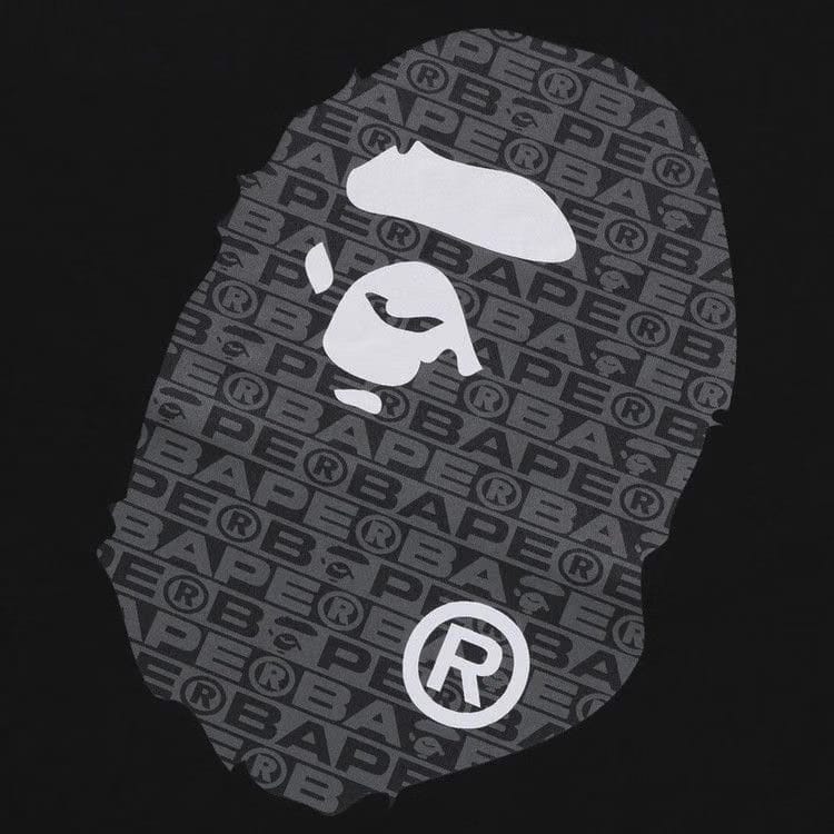 BAPE Lux Sport Pattern Ape Head Relaxed Fit T-Shirt Black