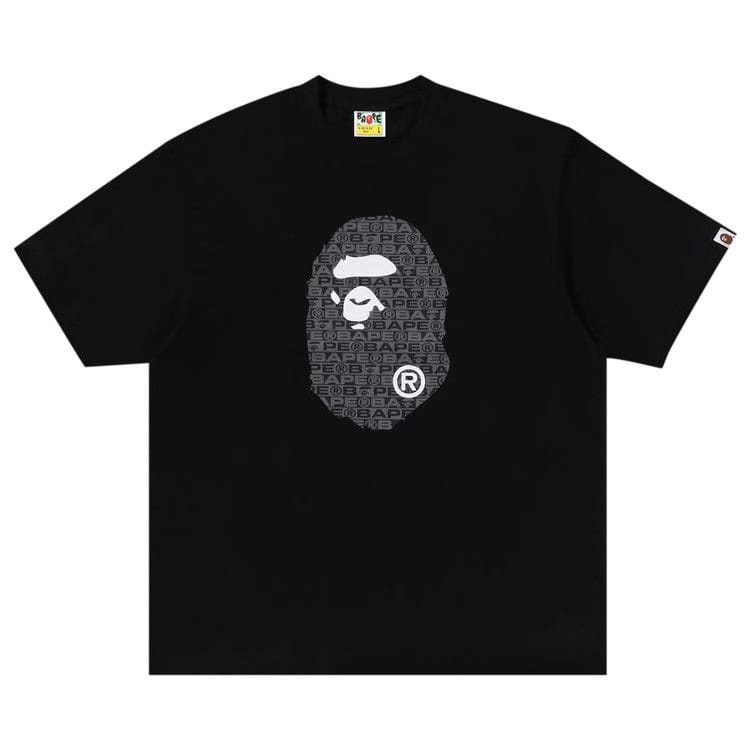 BAPE Lux Sport Pattern Ape Head Relaxed Fit T-Shirt Black