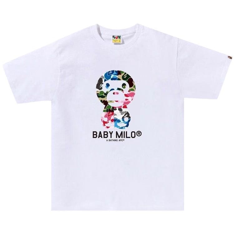 BAPE ABC Camo Crazy Baby Milo T-Shirt White