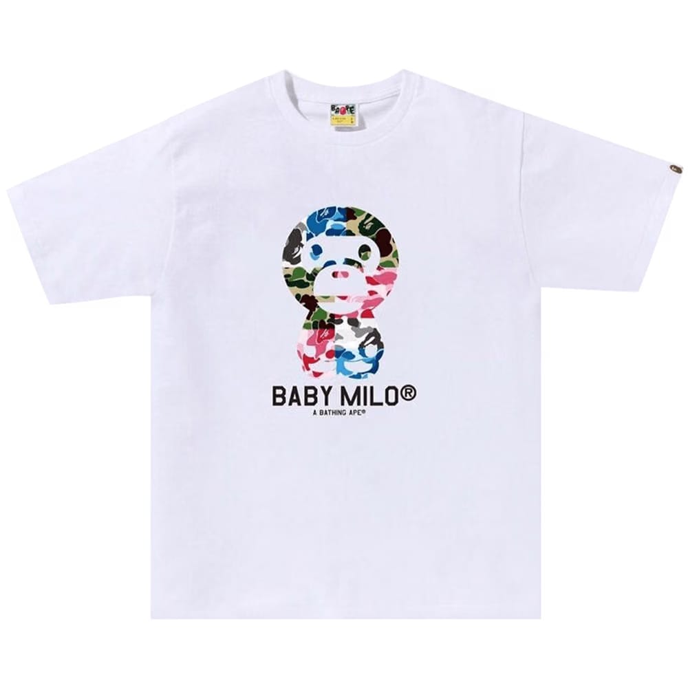BAPE ABC Camo Crazy Baby Milo T-Shirt White