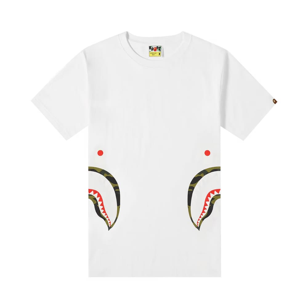BAPE 1st Camo Side Shark T-Shirt White/Green
