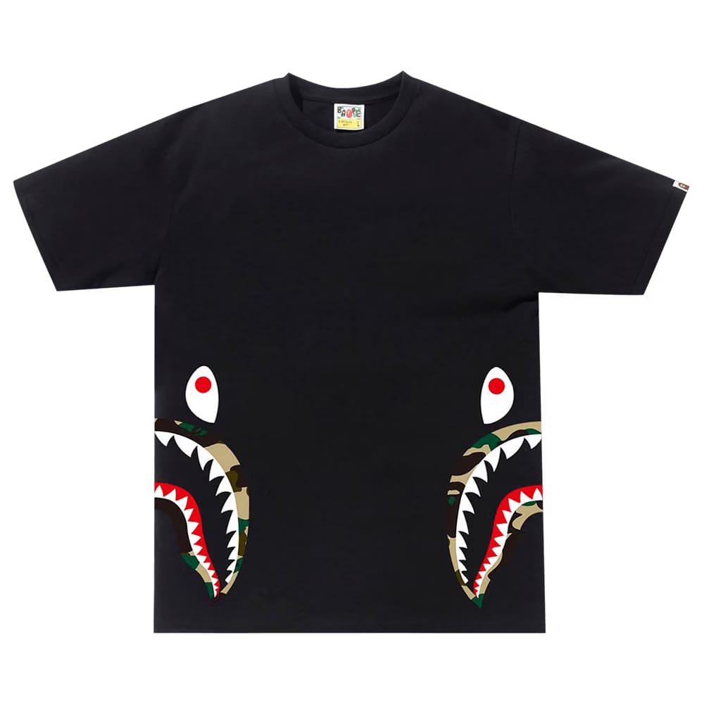 BAPE 1st Camo Side Shark T-Shirt Black/Yellow