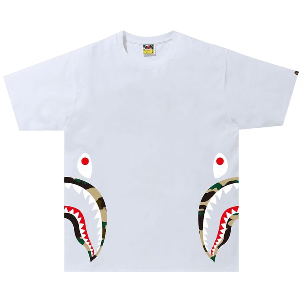 BAPE 1st Camo Side Shark T-Shirt White/Yellow