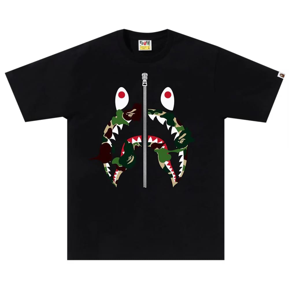 BAPE ABC Camo Rebuild Shark T-Shirt Black/Green