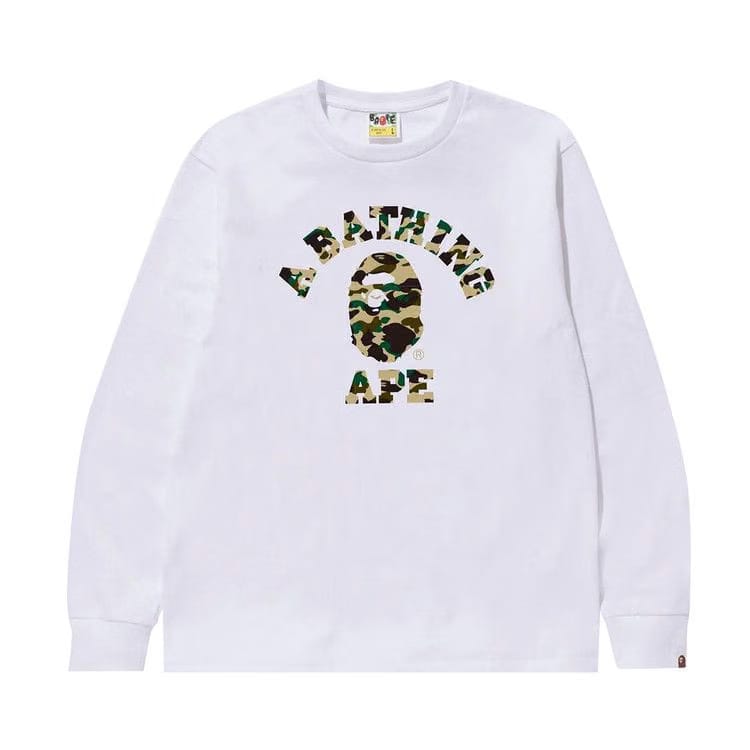 BAPE 1st Camo College Long-Sleeve T-Shirt White/Yellow