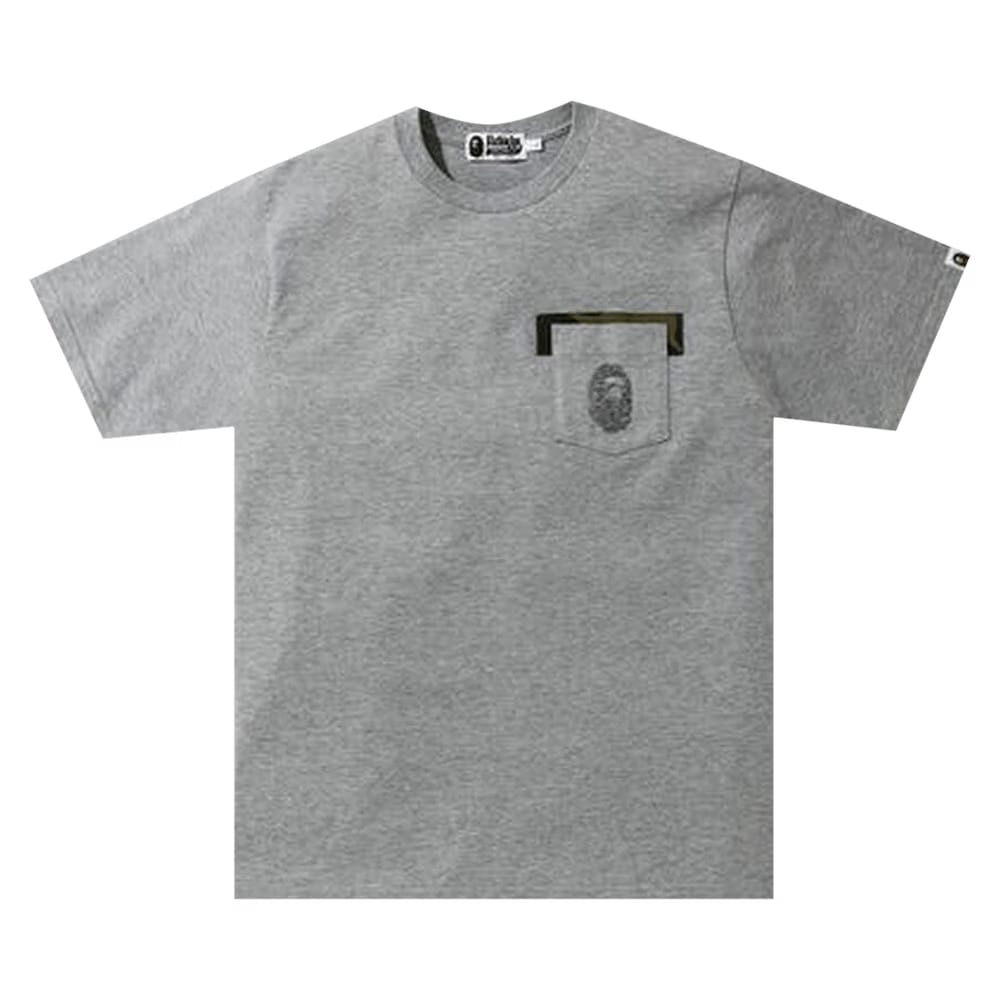 BAPE Reverse Ape Head Pocket T-Shirt Grey