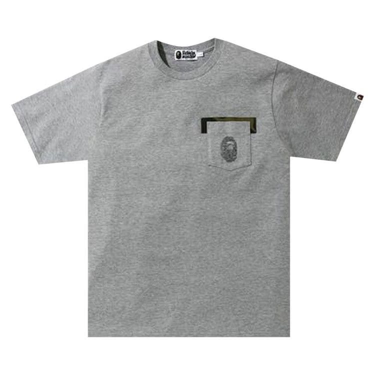 BAPE Reverse Ape Head Pocket T-Shirt Grey