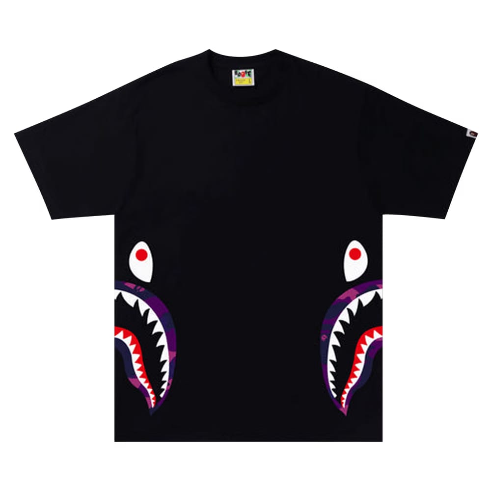 BAPE Color Camo Side Shark T-Shirt Black/Purple
