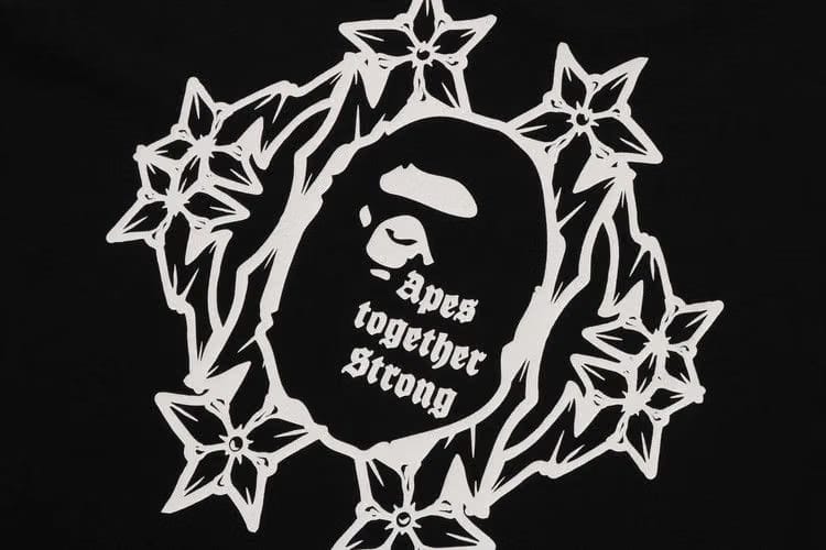 BAPE Gothic Logo Relaxed Fit T-Shirt Black