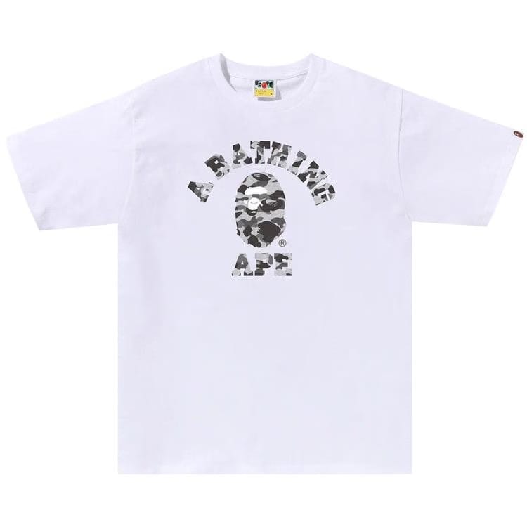 BAPE Heather Grey Camo College T-Shirt White