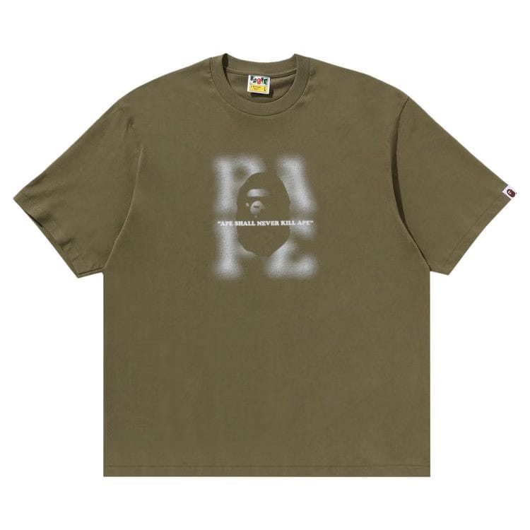 BAPE Blur Logo Relaxed Fit T-Shirt Olive Drab