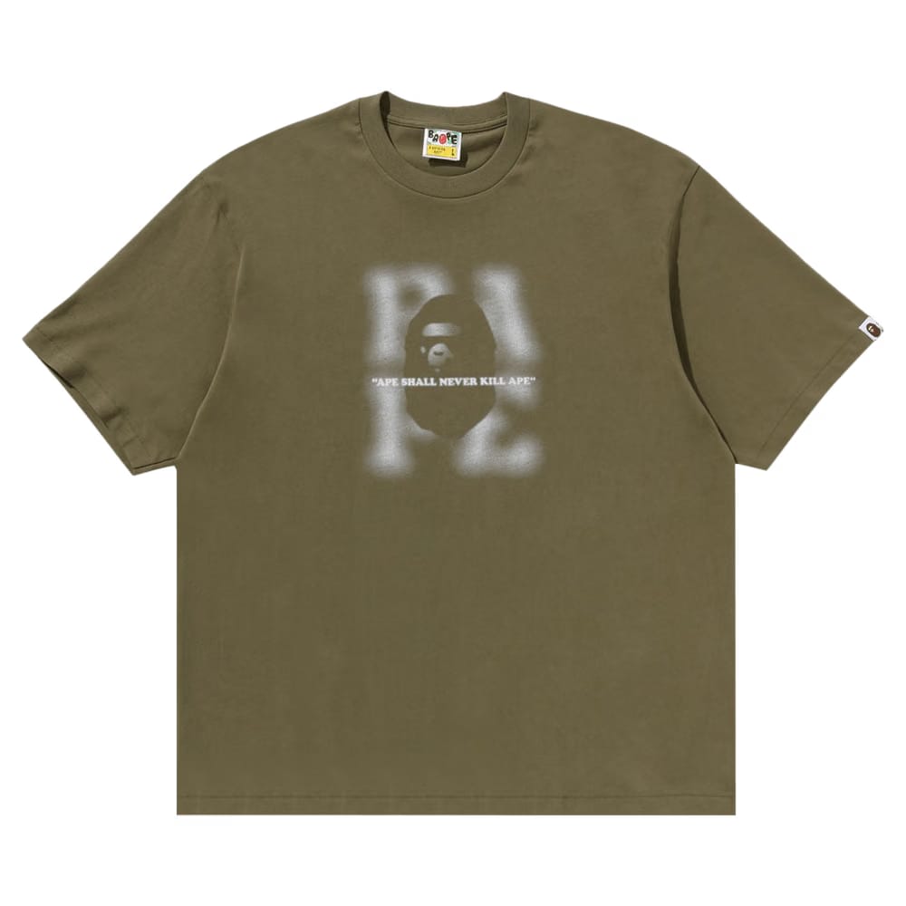 BAPE Blur Logo Relaxed Fit T-Shirt Olive Drab