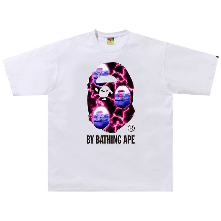BAPE Lightning By Bathing Relaxed Fit T-Shirt White/Black