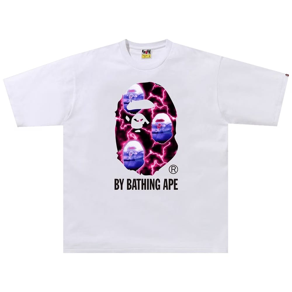 BAPE Lightning By Bathing Relaxed Fit T-Shirt White/Black