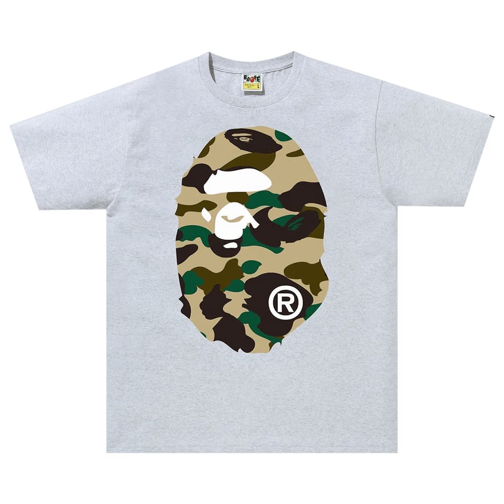 BAPE 1st Camo Big Ape Head T-Shirt Grey/Yellow