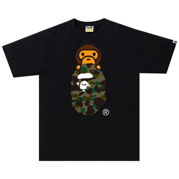 BAPE 1st Camo Milo On Ape Head T-Shirt Black/Green