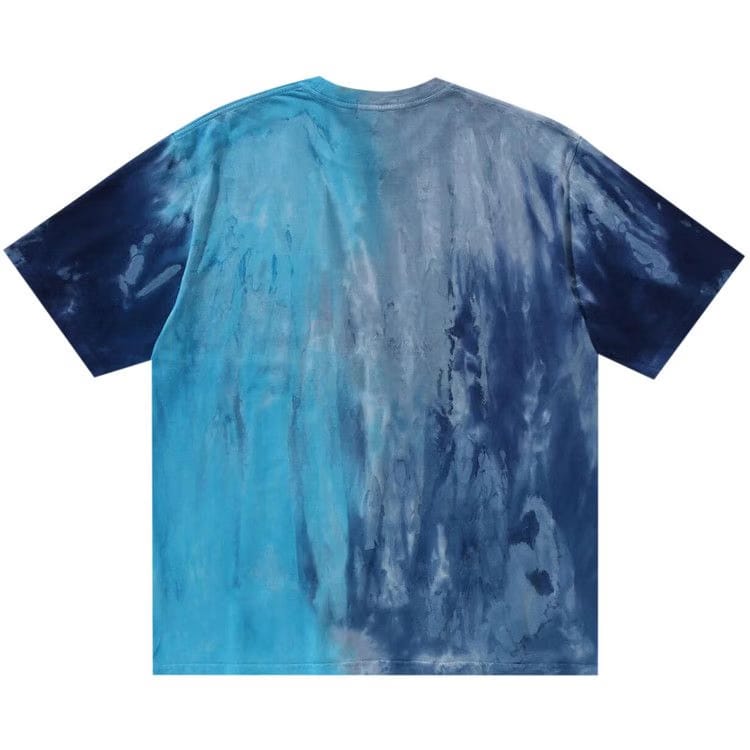 BAPE Ice Dye College Relaxed Fit T-Shirt Blue