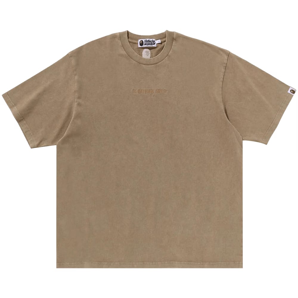 BAPE Garment Dye Bathing Ape Logo Relaxed Fit T-Shirt Beige