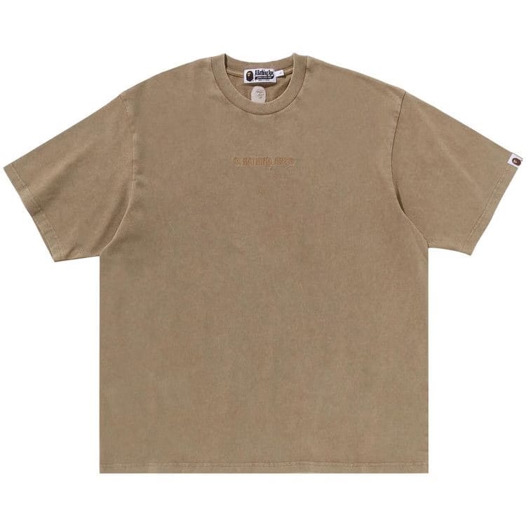 BAPE Garment Dye Bathing Ape Logo Relaxed Fit T-Shirt Beige