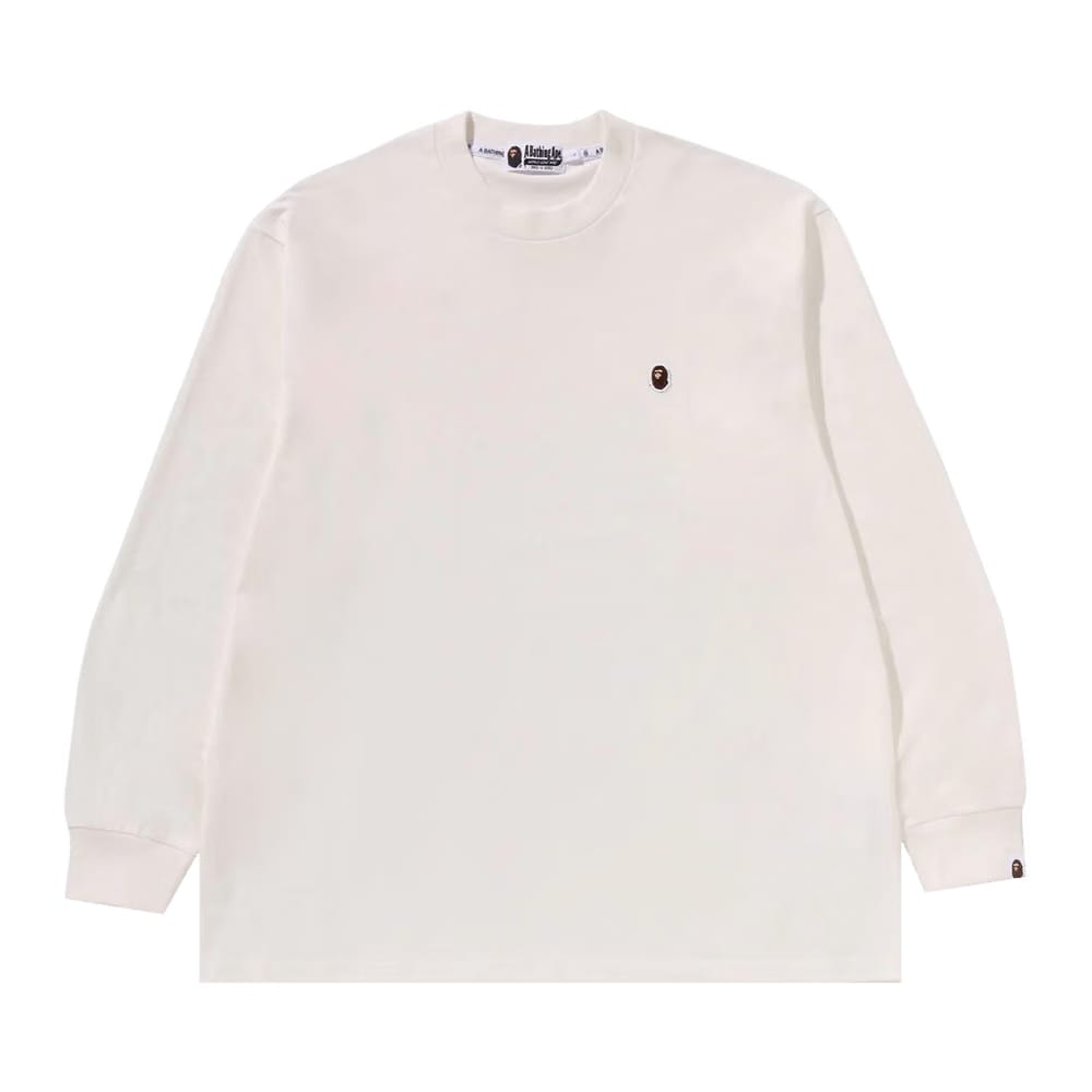 BAPE One Point Ape Head Relaxed Fit Long-Sleeve T-Shirt Ivory