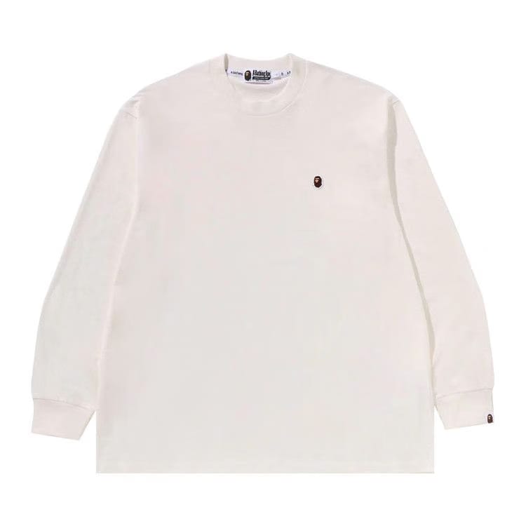 BAPE One Point Ape Head Relaxed Fit Long-Sleeve T-Shirt Ivory