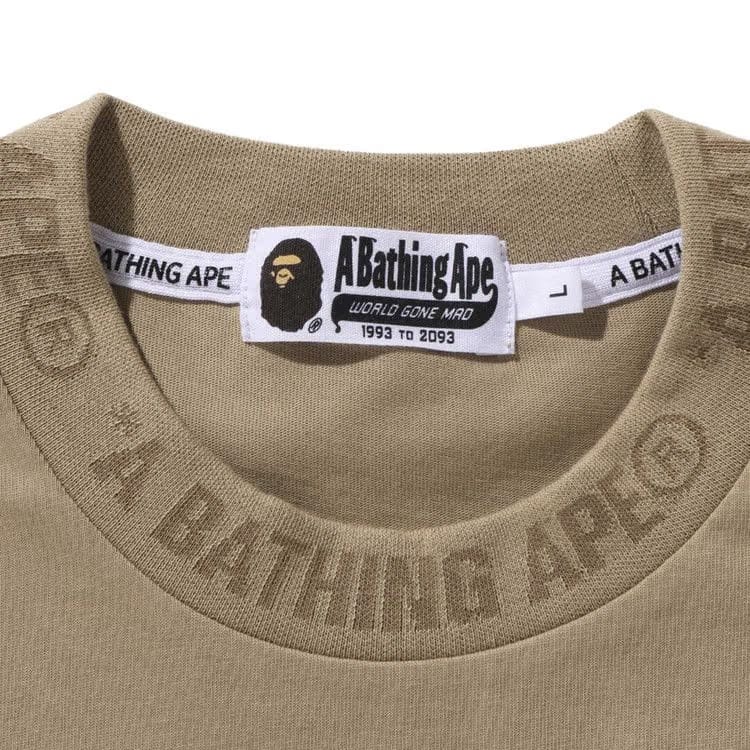 BAPE One Point Ape Head Relaxed Fit Long-Sleeve T-Shirt Beige