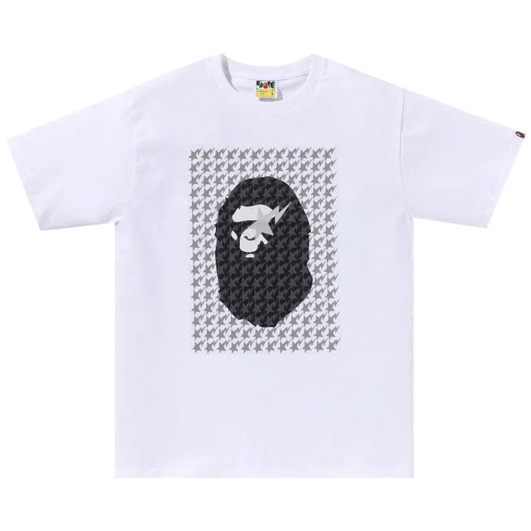 BAPE Sta Houndstooth Ape Head T-Shirt White/Black