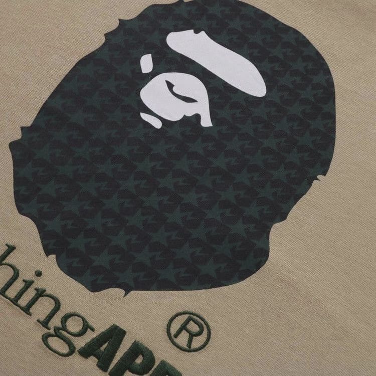 BAPE Sta Houndstooth By Bathing Ape Relaxed Fit T-Shirt Beige