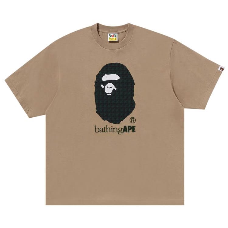 BAPE Sta Houndstooth By Bathing Ape Relaxed Fit T-Shirt Beige