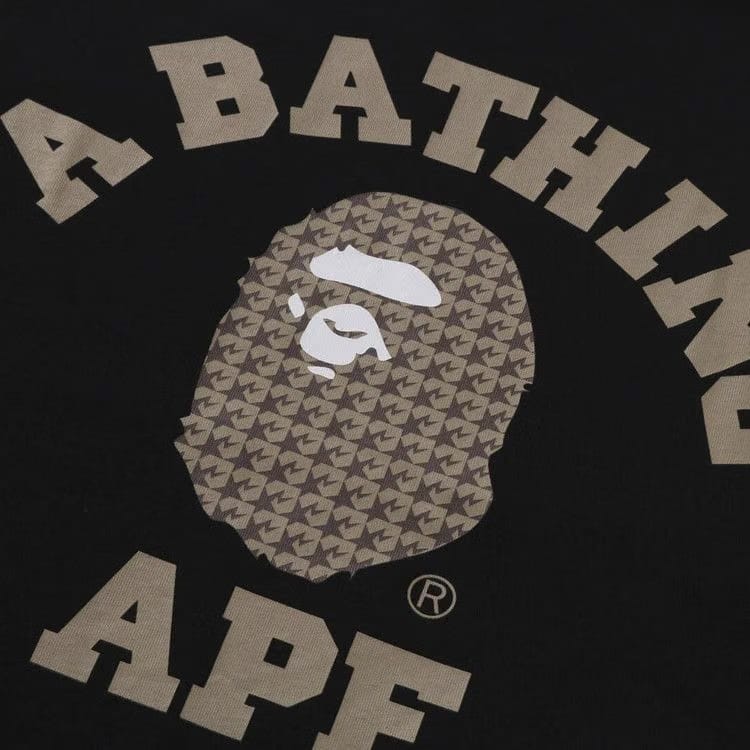 BAPE Sta Houndstooth College Relaxed Fit T-Shirt Black