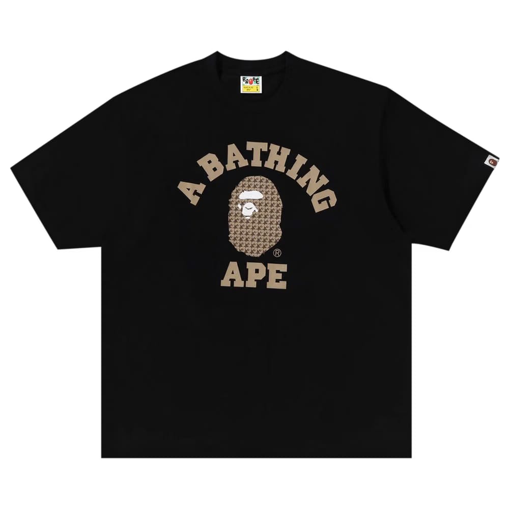 BAPE Sta Houndstooth College Relaxed Fit T-Shirt Black