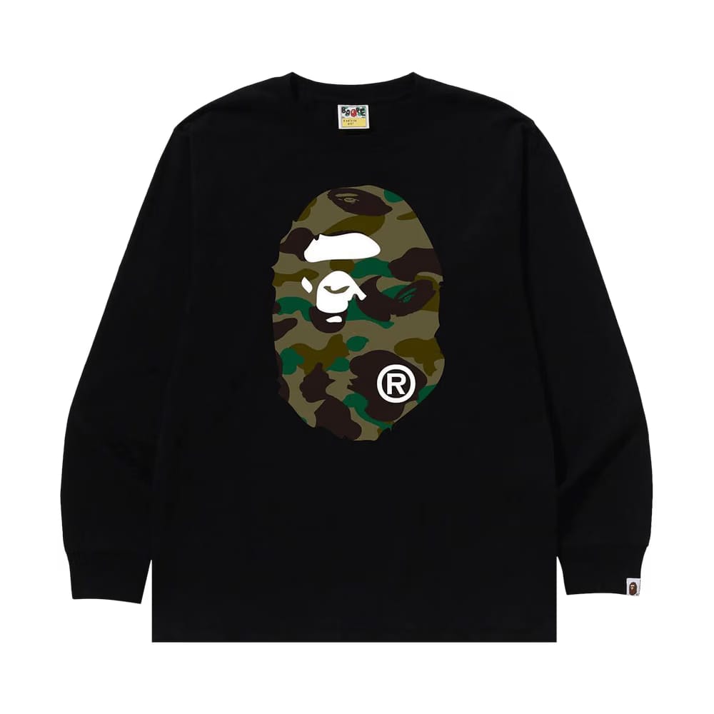 BAPE 1st Camo Big Ape Head Long-Sleeve T-Shirt Black/Green