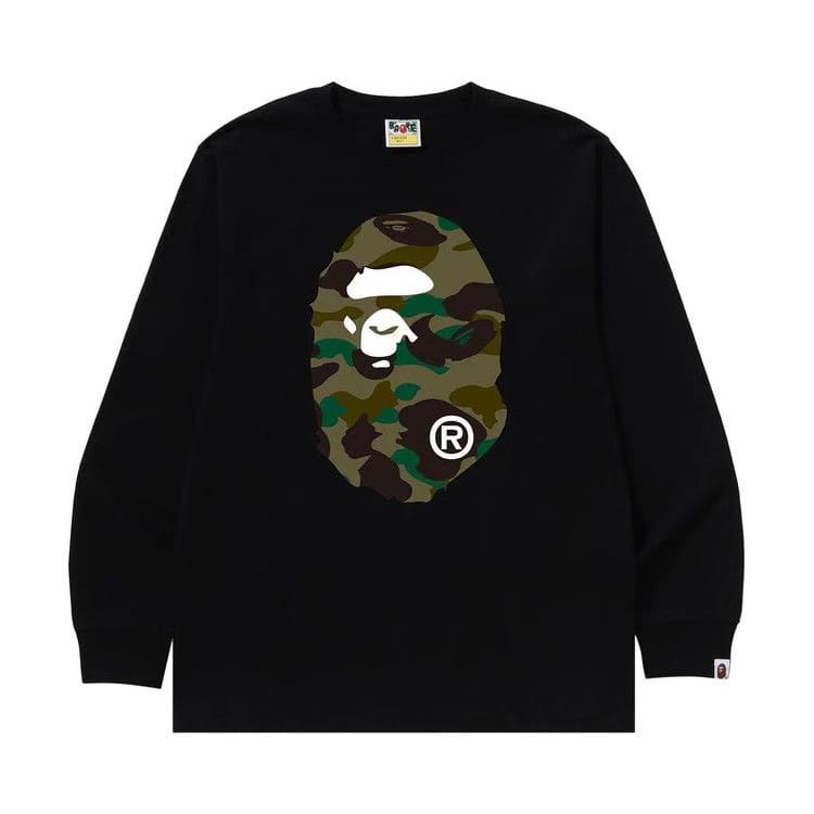 BAPE 1st Camo Big Ape Head Long-Sleeve T-Shirt Black/Green