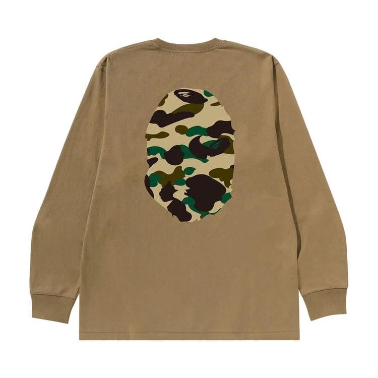 BAPE 1st Camo Big Ape Head Long-Sleeve T-Shirt Beige/Yellow