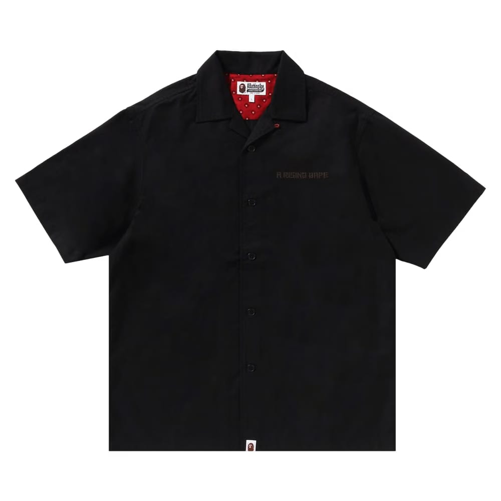BAPE Dragon Embroidery Open Collar Shirt Black