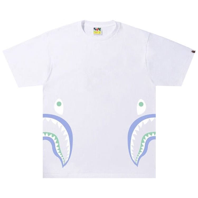 BAPE Glow In The Dark Side Shark T-Shirt White