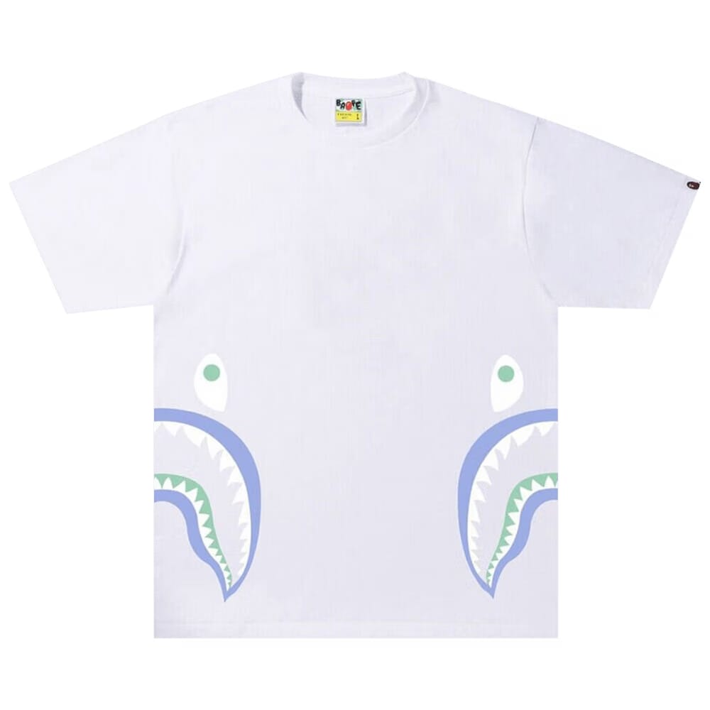 BAPE Glow In The Dark Side Shark T-Shirt White