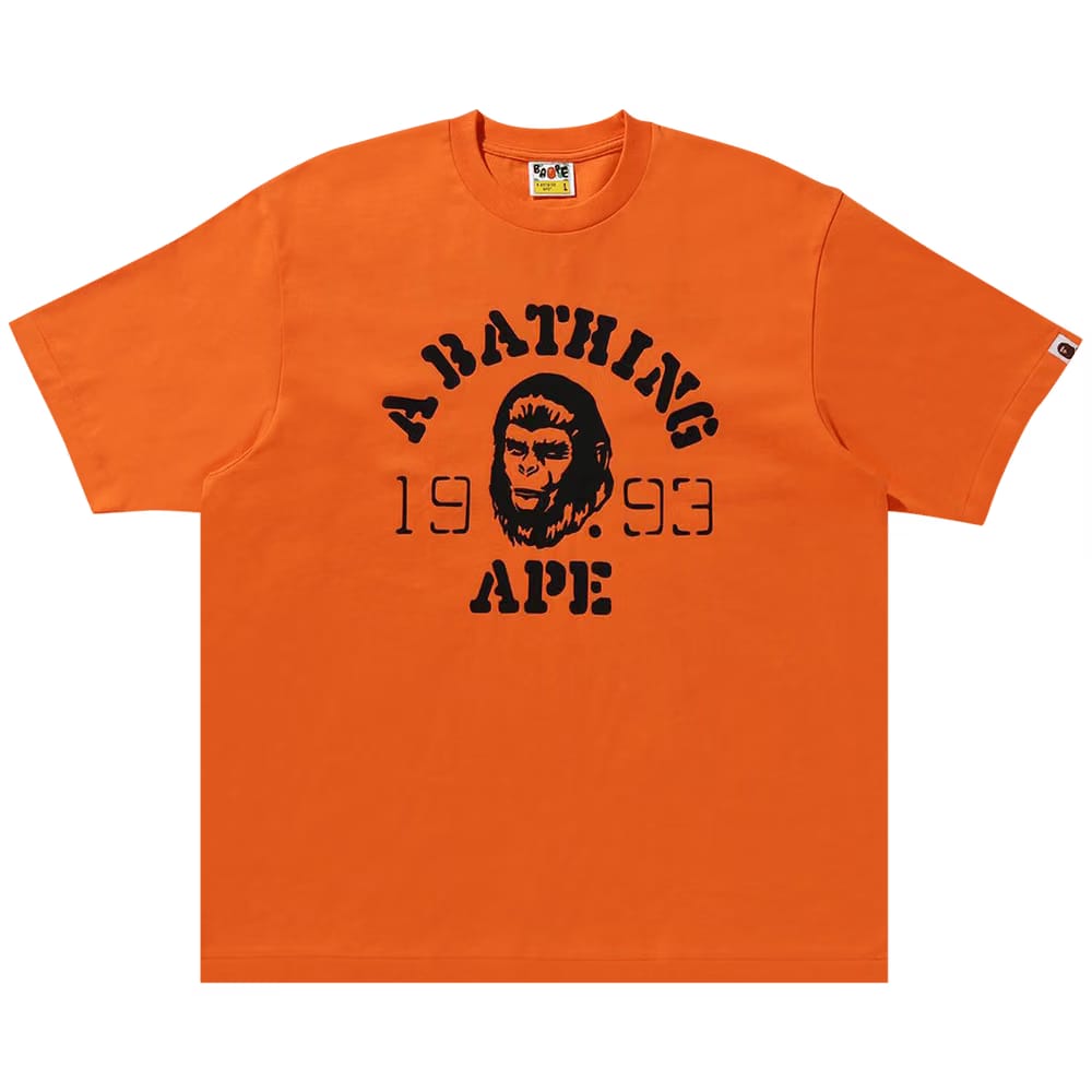 BAPE OG Ape Head College Relaxed Fit T-Shirt Orange